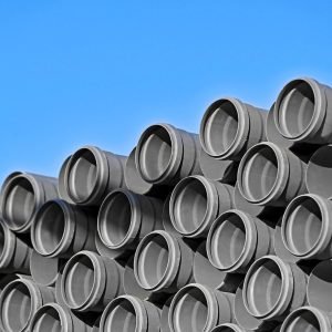 Stacked,Polypropylene,Pipes,For,Canalization,On,Construction,Site