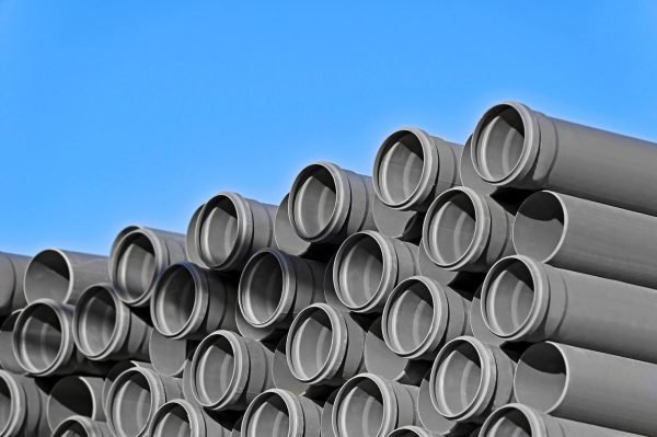 Stacked,Polypropylene,Pipes,For,Canalization,On,Construction,Site